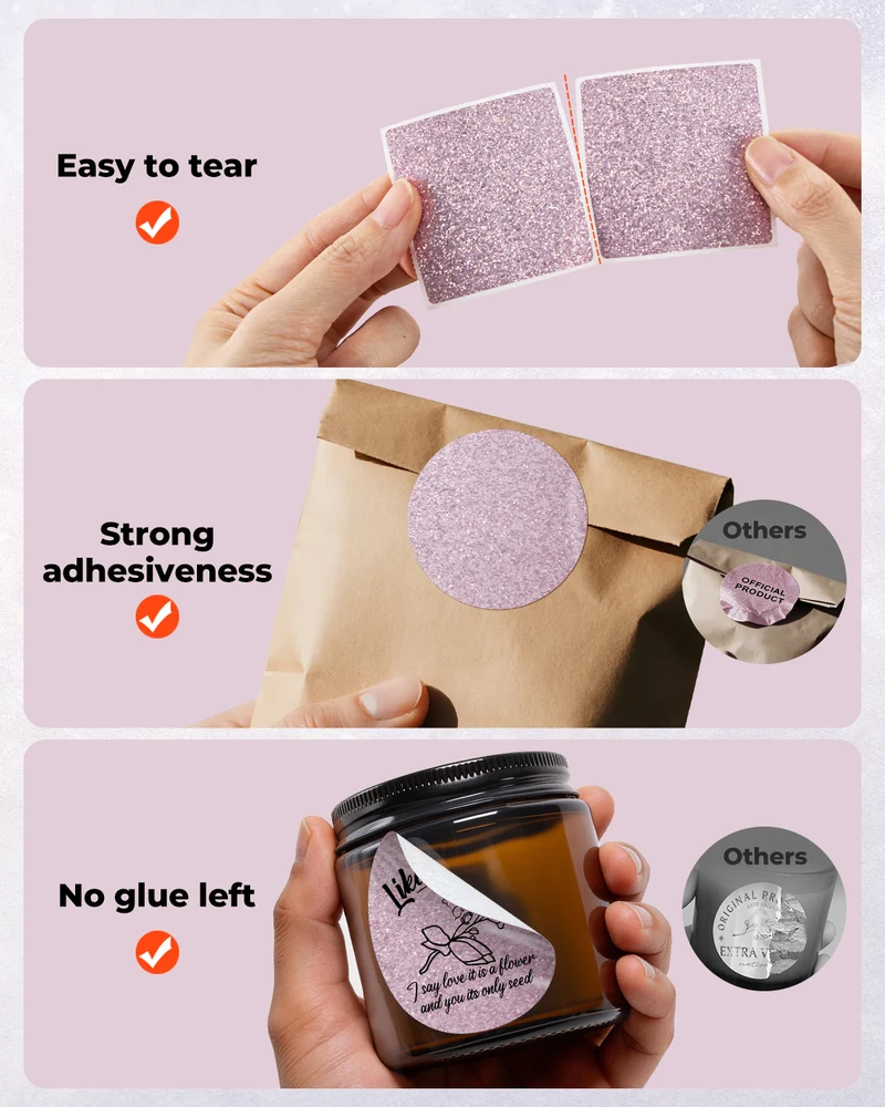MUNBYN 2" Glitzer-Thermoetiketten Mischpackung für Branding-Aufkleber