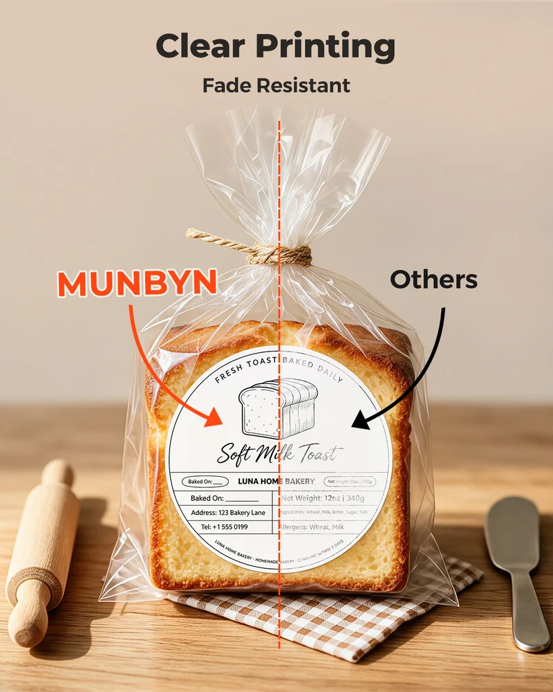 MUNBYN 4" x 4" Universal Thermo-etiketten für kleine Unternehmen und Bäckereien
