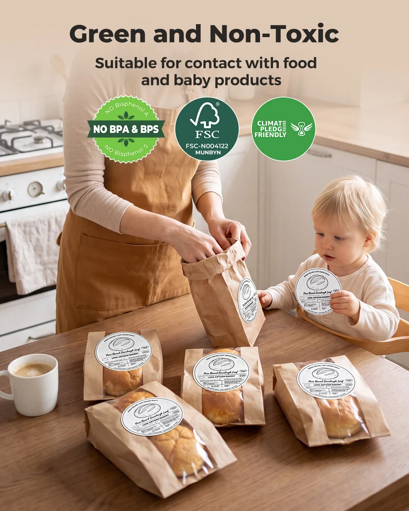 MUNBYN 4" x 4" Universal Thermo-etiketten für kleine Unternehmen und Bäckereien