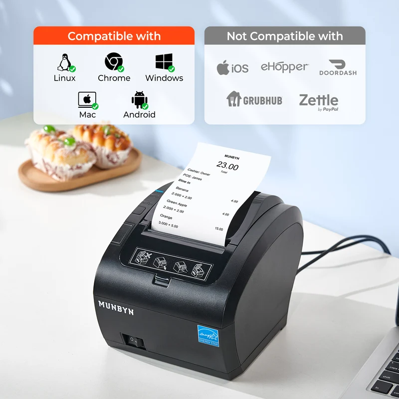 MUNBYN 047P-USEB Bluetooth Bondrucker mit MFi-Zertifizierung