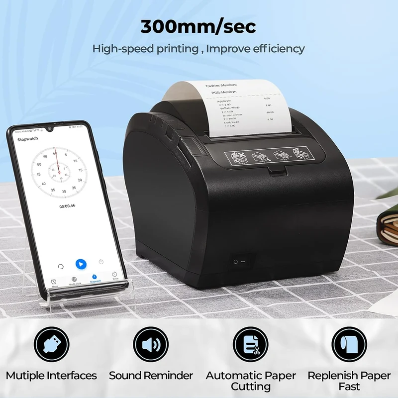 MUNBYN 047P-USEW WLAN +USB thermal Bondrucker POS-Drucker