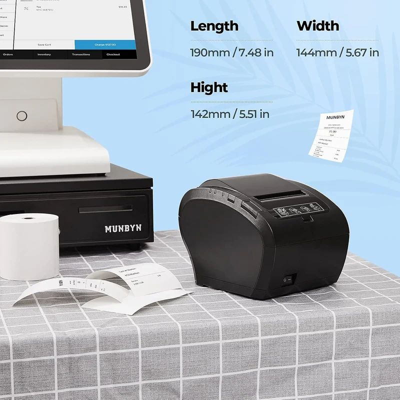 MUNBYN 047P-USEW WLAN +USB thermal Bondrucker POS-Drucker