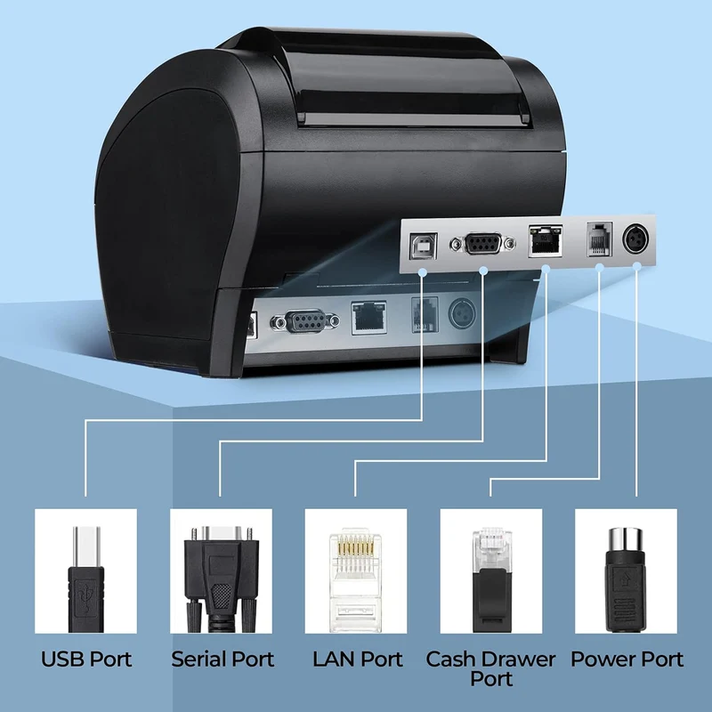 MUNBYN 047P-USEW WLAN +USB thermal Bondrucker POS-Drucker