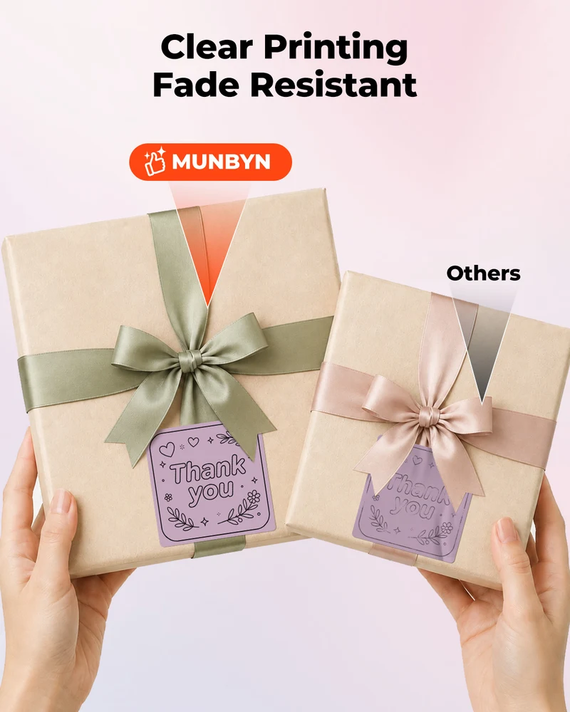 MUNBYN 2" Quadratetiketten Morandi Etiketten 5 Farben für Kerzen und Backwaren