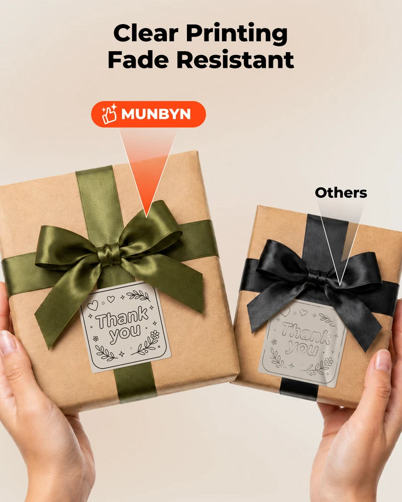 MUNBYN 2" Quadratetiketten Morandi Etiketten 5 Farben für Kerzen und Backwaren