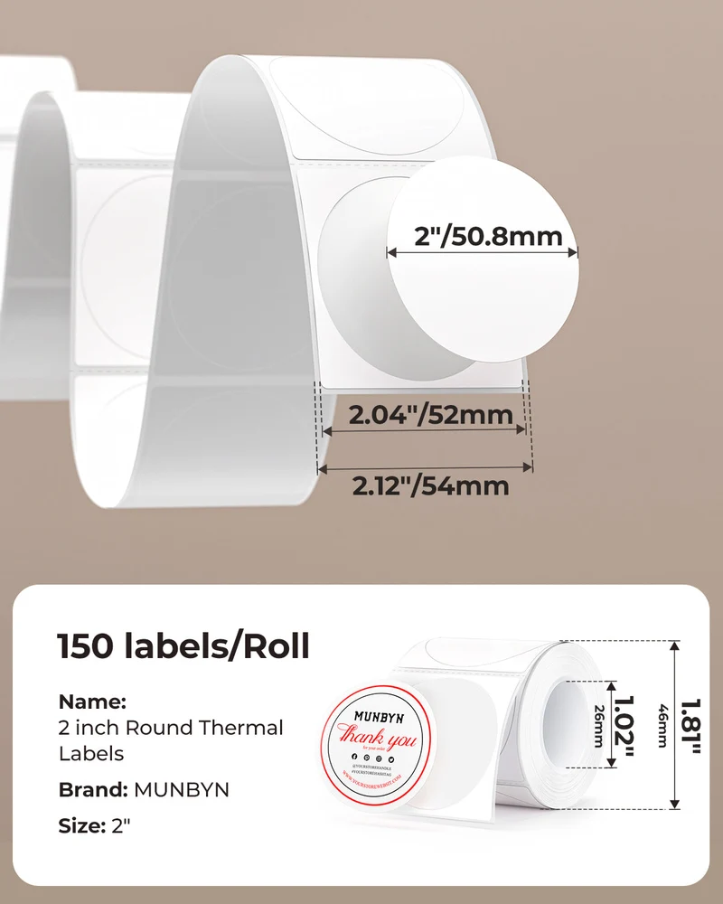 MUNBYN Supplement Branding Etiketten-Kit für Individuelle Verpackung