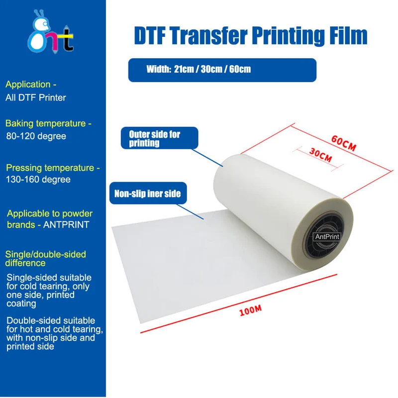 Meilleur rouleau de film de transfert DTF à décollement chaud/froid 30 cm 60 cm