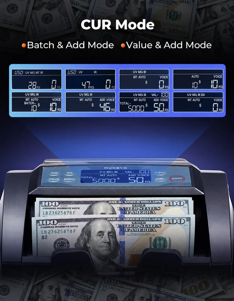 MUNBYN IMC27 Bill Counter with Value Calculation