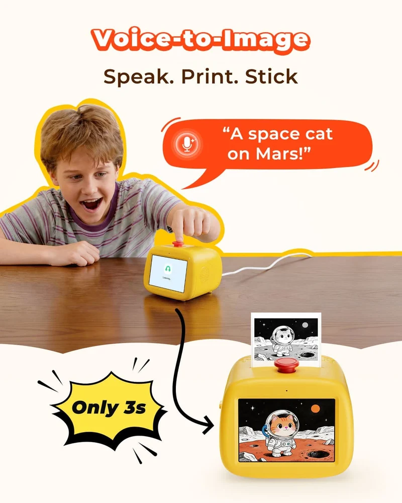 MUNBYN SP01 AI Voice-Powered Sticker Printer for Kids