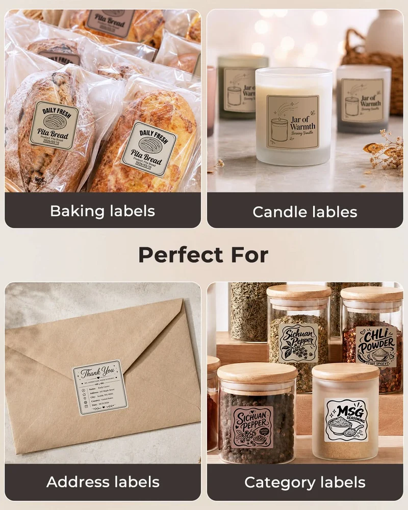 MUNBYN 2" Morandi Square Thermal Labels