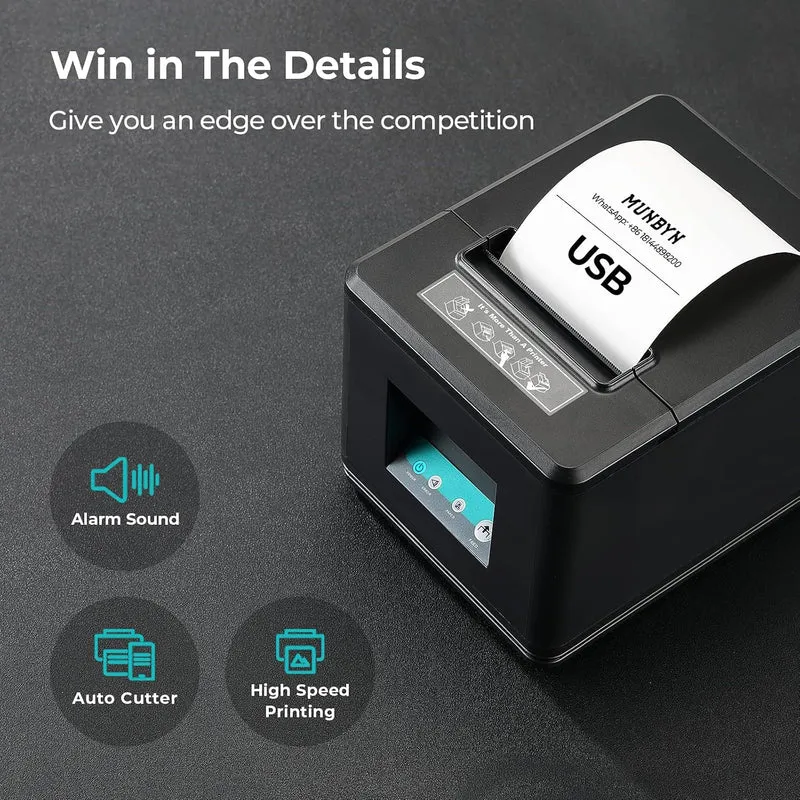 MUNBYN P098 80mm USB Thermal Receipt Printer