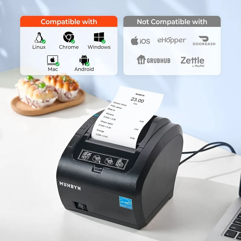 MUNBYN P047 80mm Bluetooth Thermal Receipt Printer