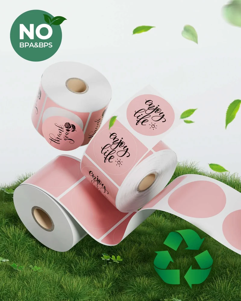 MUNBYN 2" Circle Thermal Label Bundles for Product, Logo and Multi-Purpose Stickers (750/Roll)