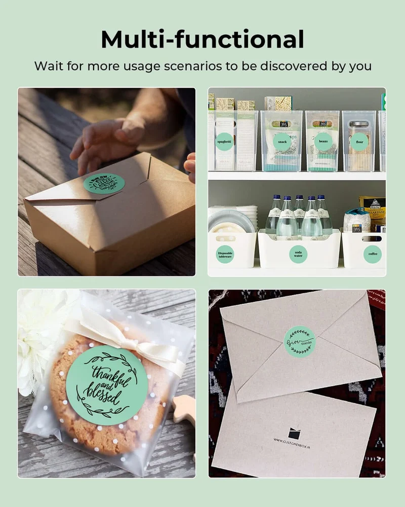 MUNBYN 2" Circle Thermal Label Bundles for Product, Logo and Multi-Purpose Stickers (750/Roll)