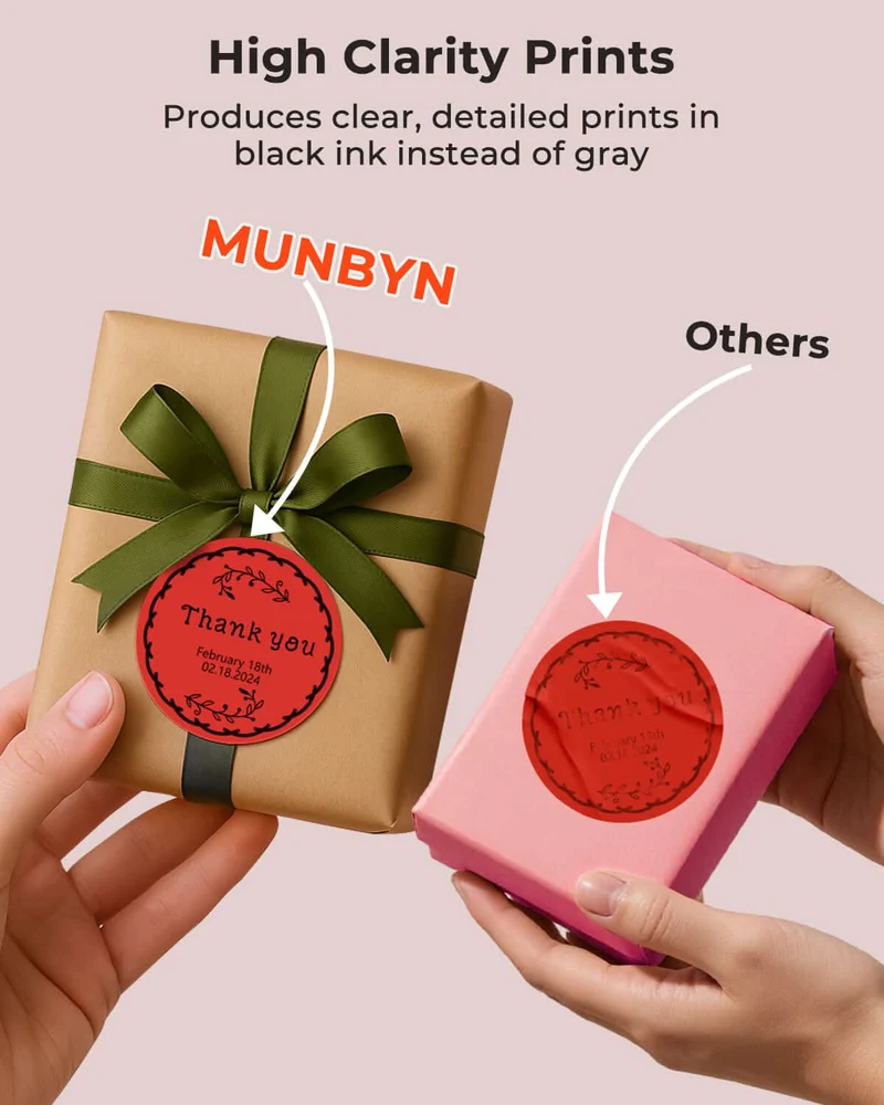 MUNBYN 2" Circle Thermal Label Bundles for Product, Logo and Multi-Purpose Stickers (750/Roll)