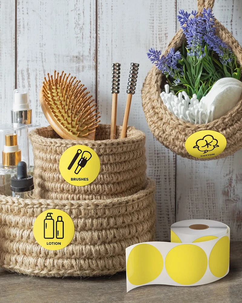 MUNBYN 2" Circle Thermal Label Bundles for Product, Logo and Multi-Purpose Stickers (750/Roll)