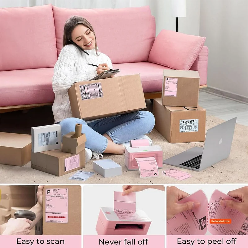 MUNBYN 4x6 Shipping Labels & 2" Round Thermal Labels Combo