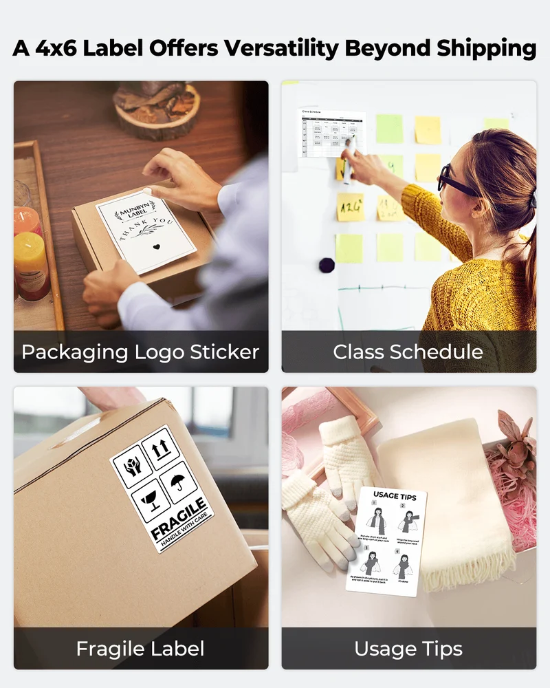 MUNBYN 4x6 Shipping Labels & 2" Round Thermal Labels Combo