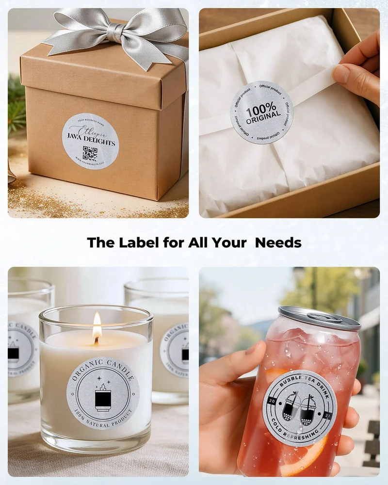 MUNBYN 2" Glitter Round Thermal Labels (100/Roll)