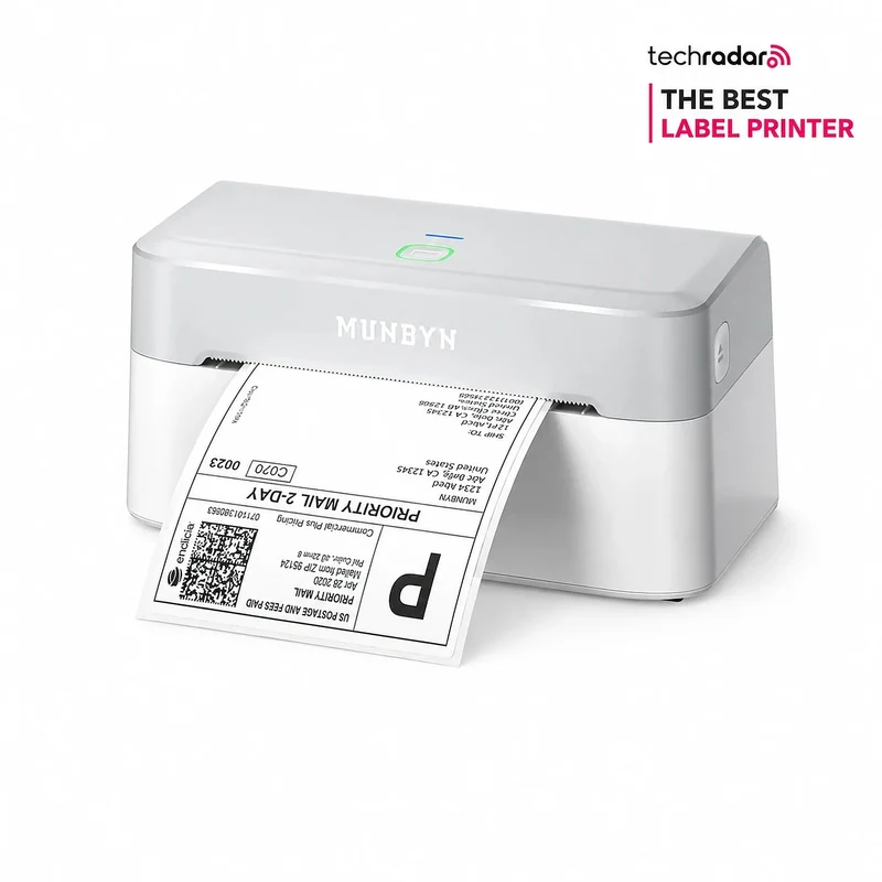 MUNBYN RW403B Bluetooth Thermal Label Printer Starter Bundle