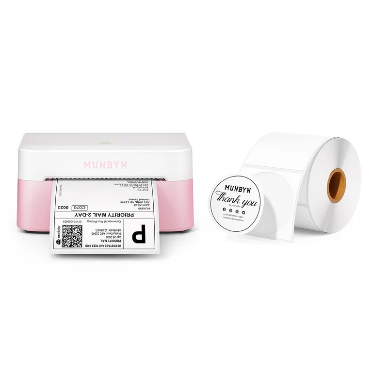 MUNBYN RW403B Bluetooth Thermal Label Printer Starter Bundle