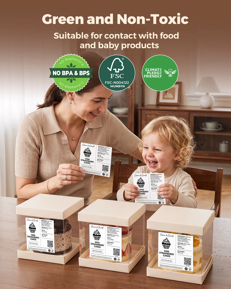 MUNBYN 4"x 4" Perforated Generic Thermal Labels for Small Business & Bakery