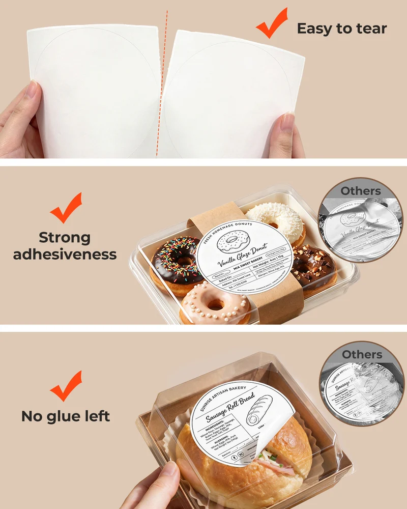 MUNBYN 4"x 4" Perforated Generic Thermal Labels for Small Business & Bakery