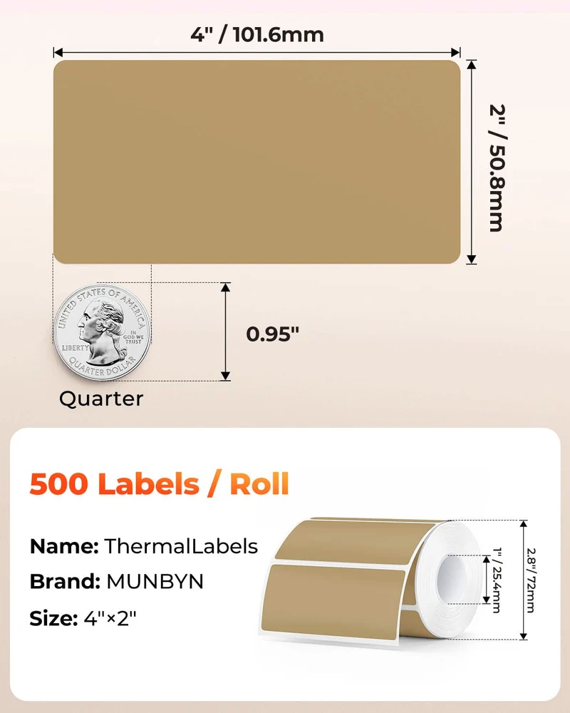 MUNBYN RealWriter 403B Bluetooth Printer & 4x2 Labels Handmade Product Starter Kit