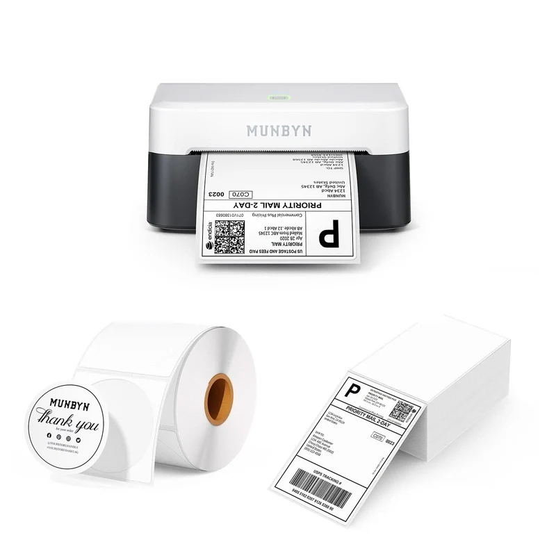 MUNBYN RW403B Bluetooth Thermal Label Printer All-in-One Fulfillment Kit