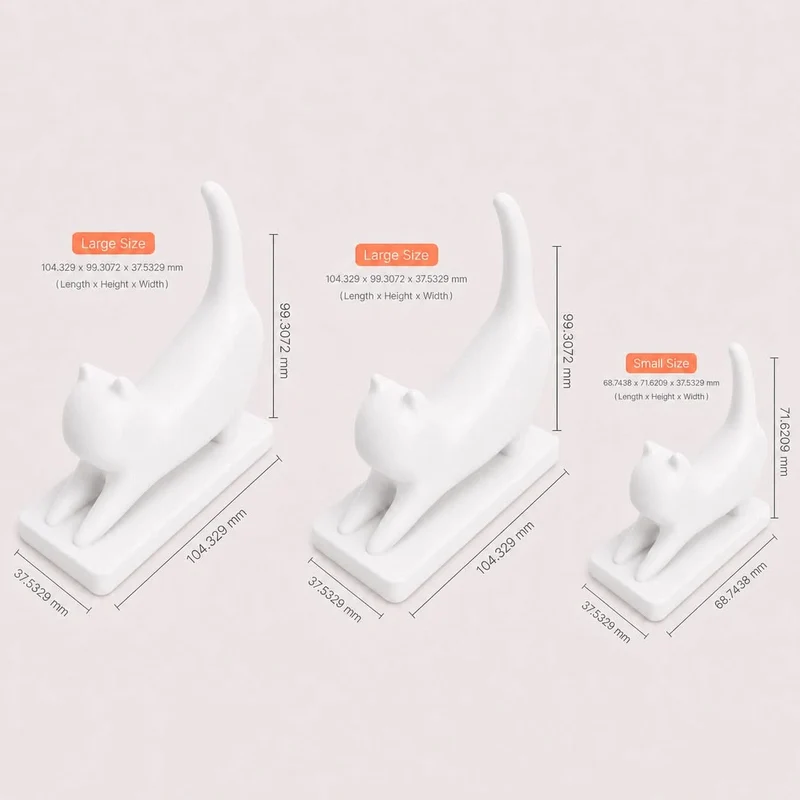 MUNBYN Cat Shaped 3D Printed Thermal Printer Paper Roll Holder 3 Pack