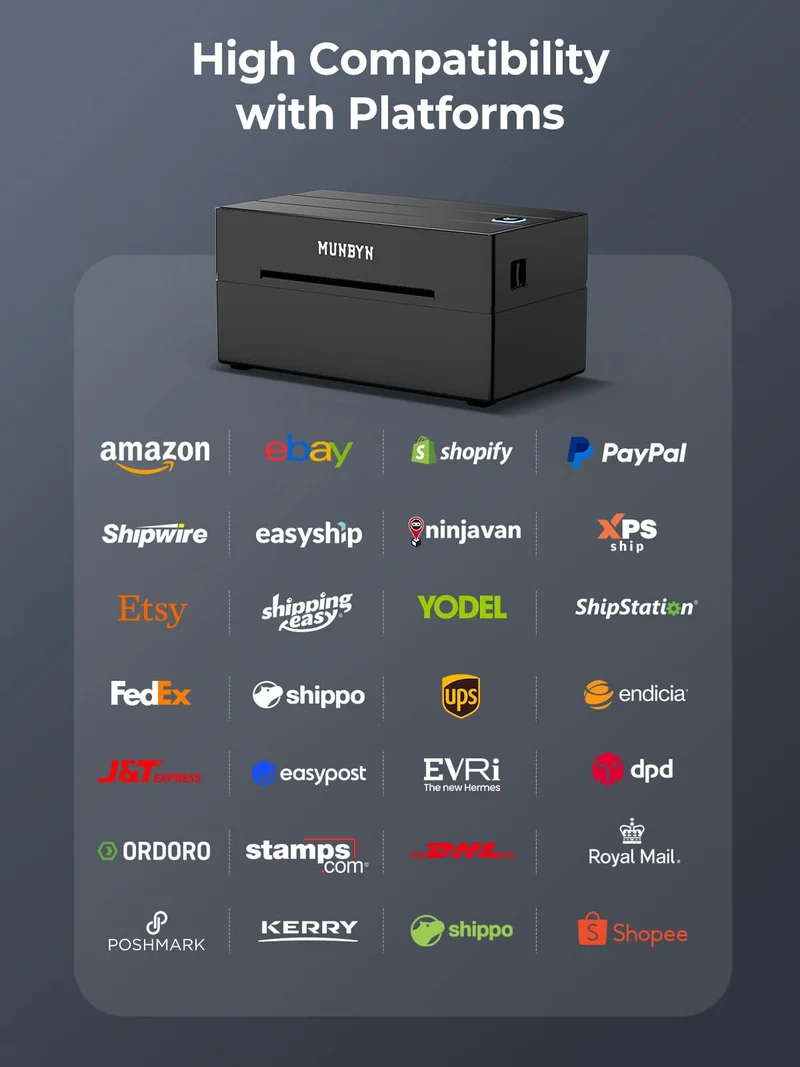 MUNBYN RW130B Bluetooth Thermal Label Printer
