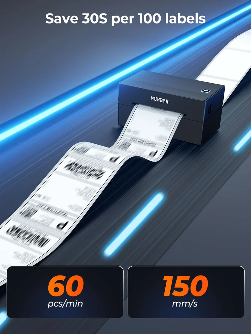 MUNBYN RW130B Bluetooth Thermal Label Printer