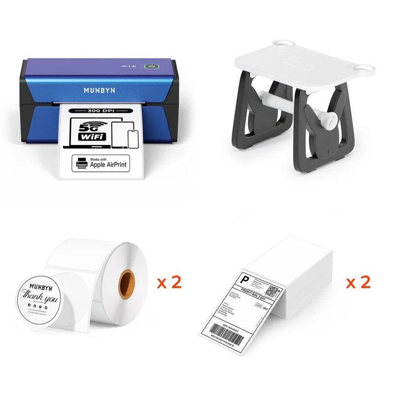 MUNBYN RW401AP AirPrint Thermal Label Printer Kit for Premium Product Labels