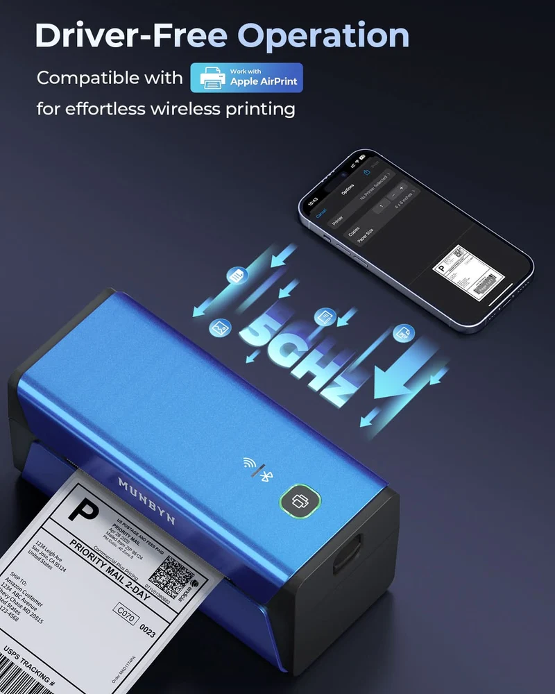 MUNBYN RW401AP 300DPI AirPrint Thermal Label Printer