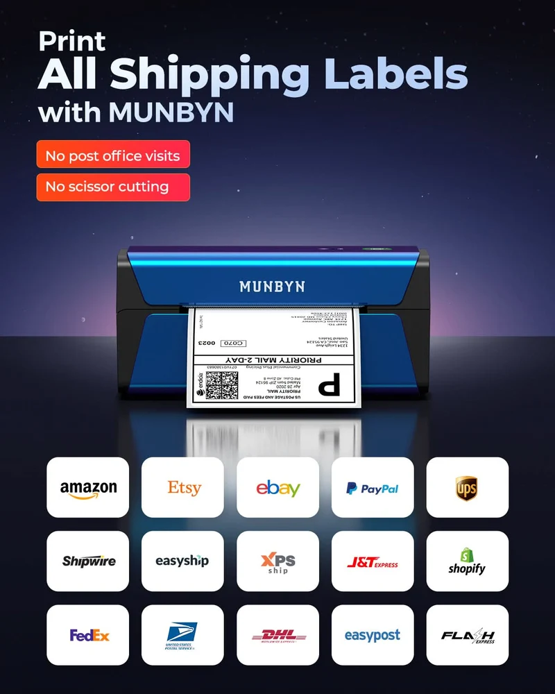 MUNBYN RW401AP 300DPI AirPrint Thermal Label Printer