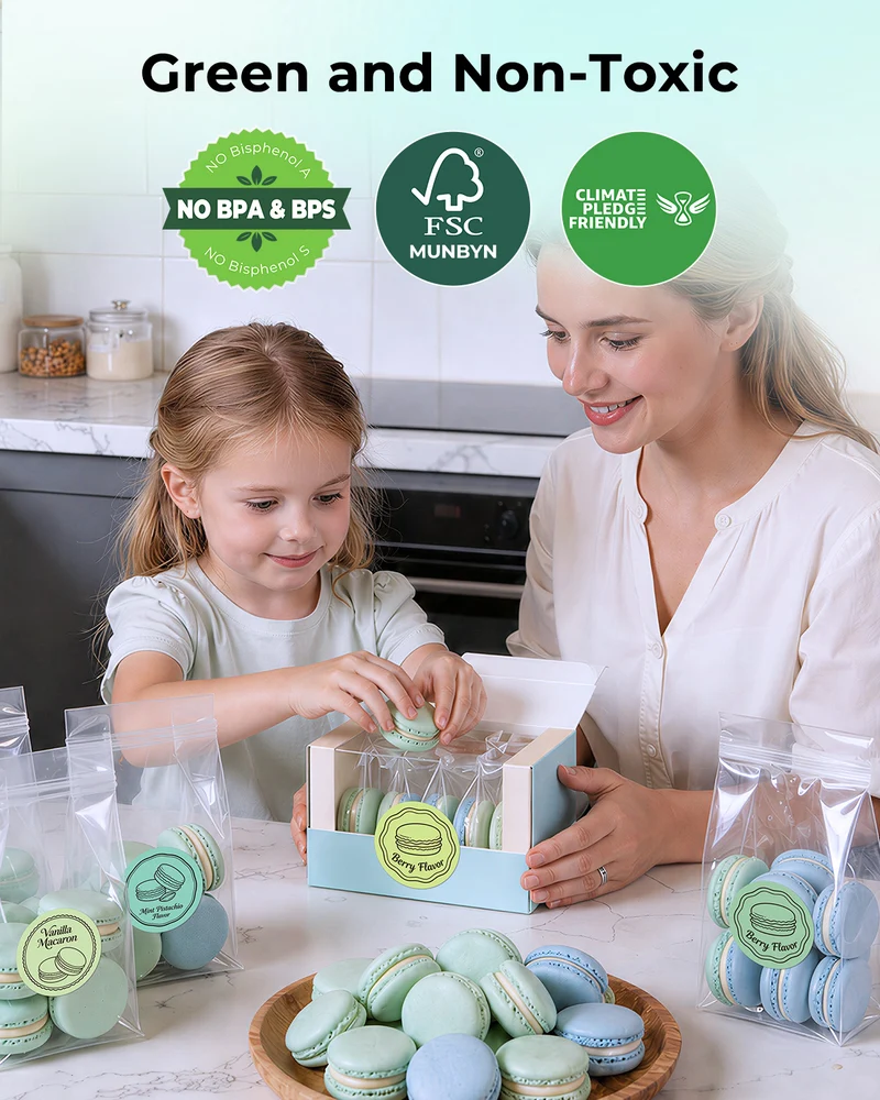 MUNBYN 2" Macaron Runde Thermoetiketten Mischpackung für Produkt- und Verpackungsaufkleber