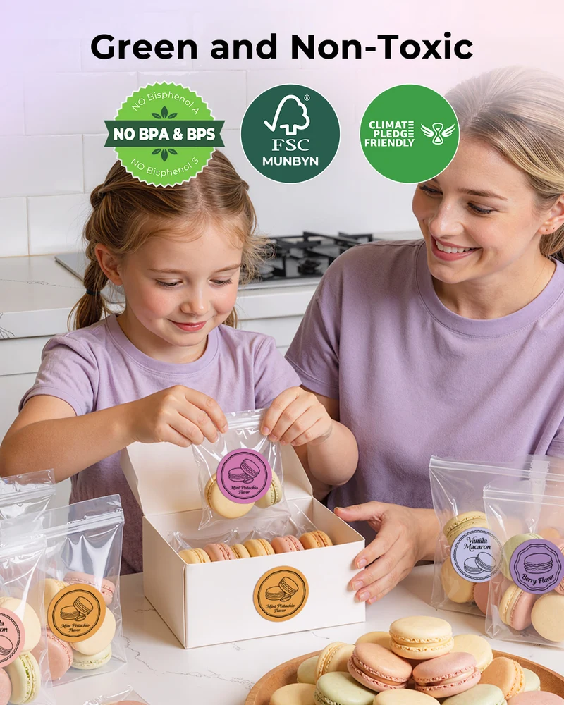 MUNBYN 2" Macaron Runde Thermoetiketten Mischpackung für Produkt- und Verpackungsaufkleber