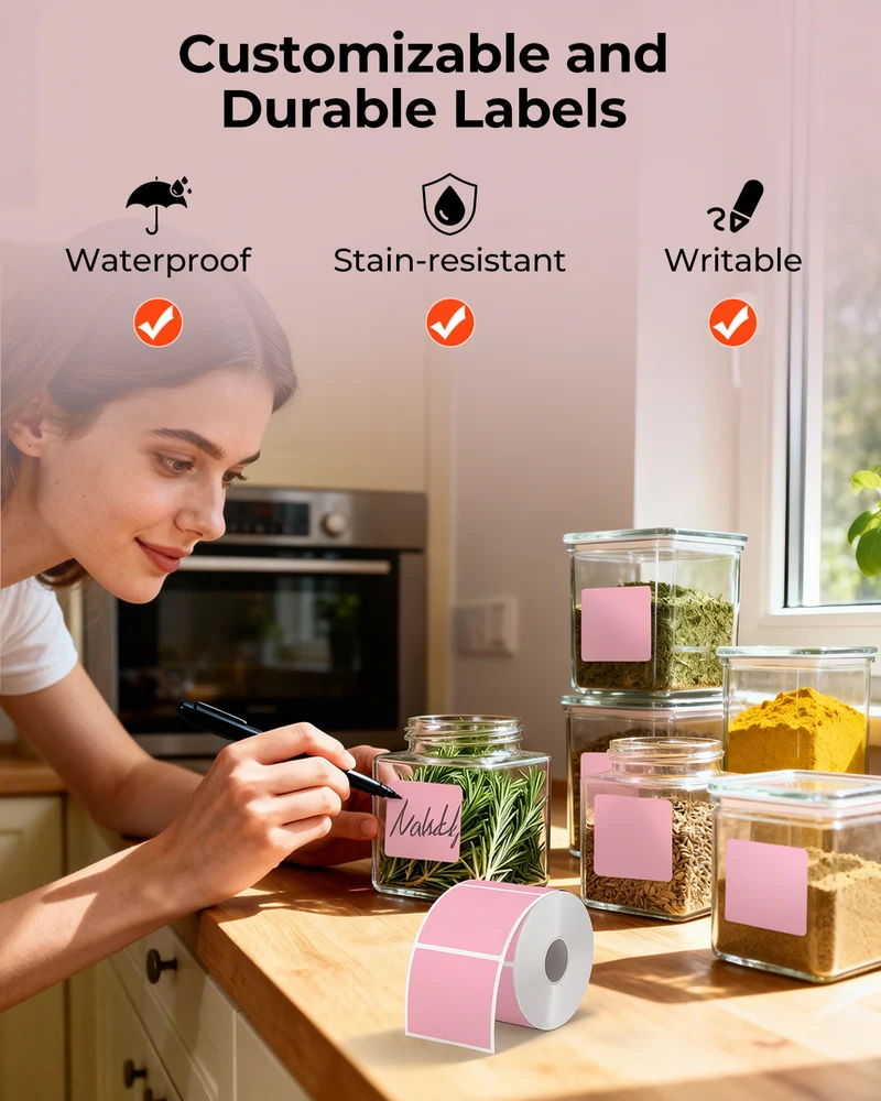 MUNBYN 2" x 2" Square Thermal Labels for Product and Packaging Stickers