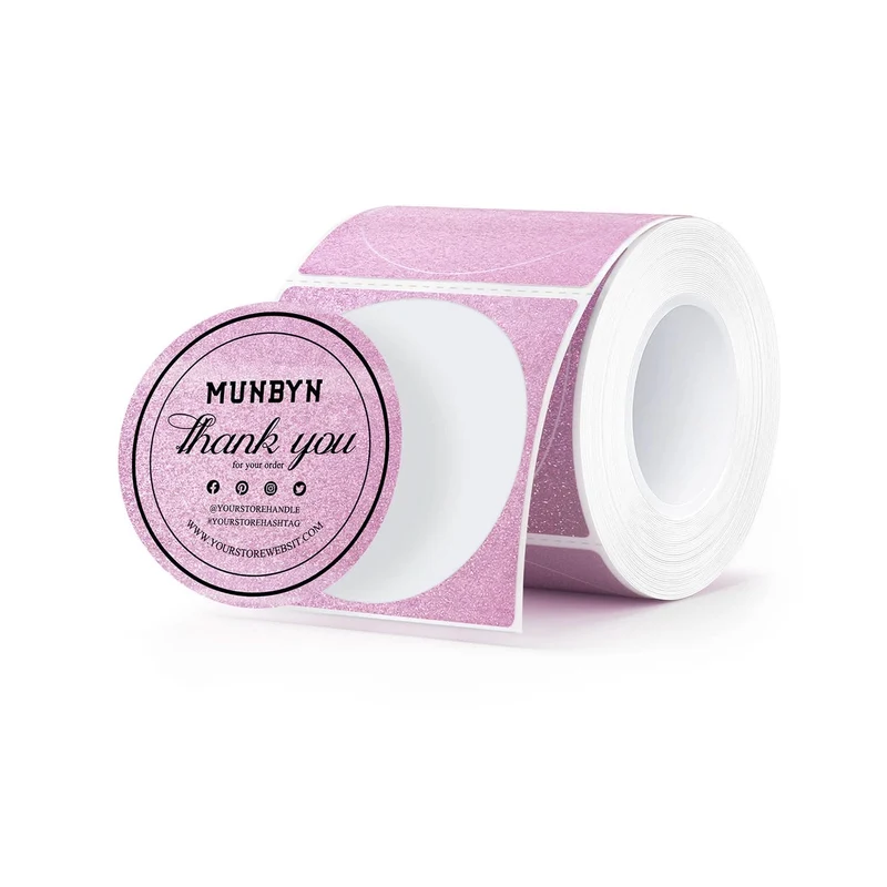 MUNBYN 2" Glitter Round Thermal Labels Multi-Pack (100/Roll)