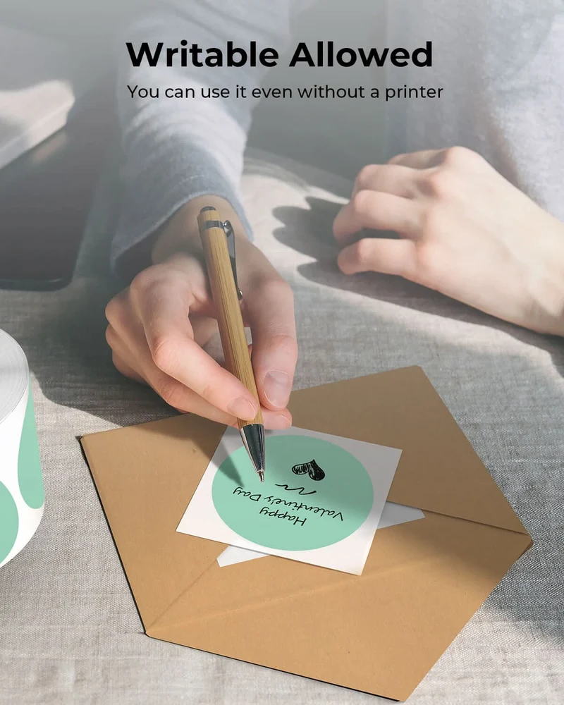 MUNBYN 2" Circle Thermal Label Bundles for Product, Logo and Multi-Purpose Stickers (750/Roll)