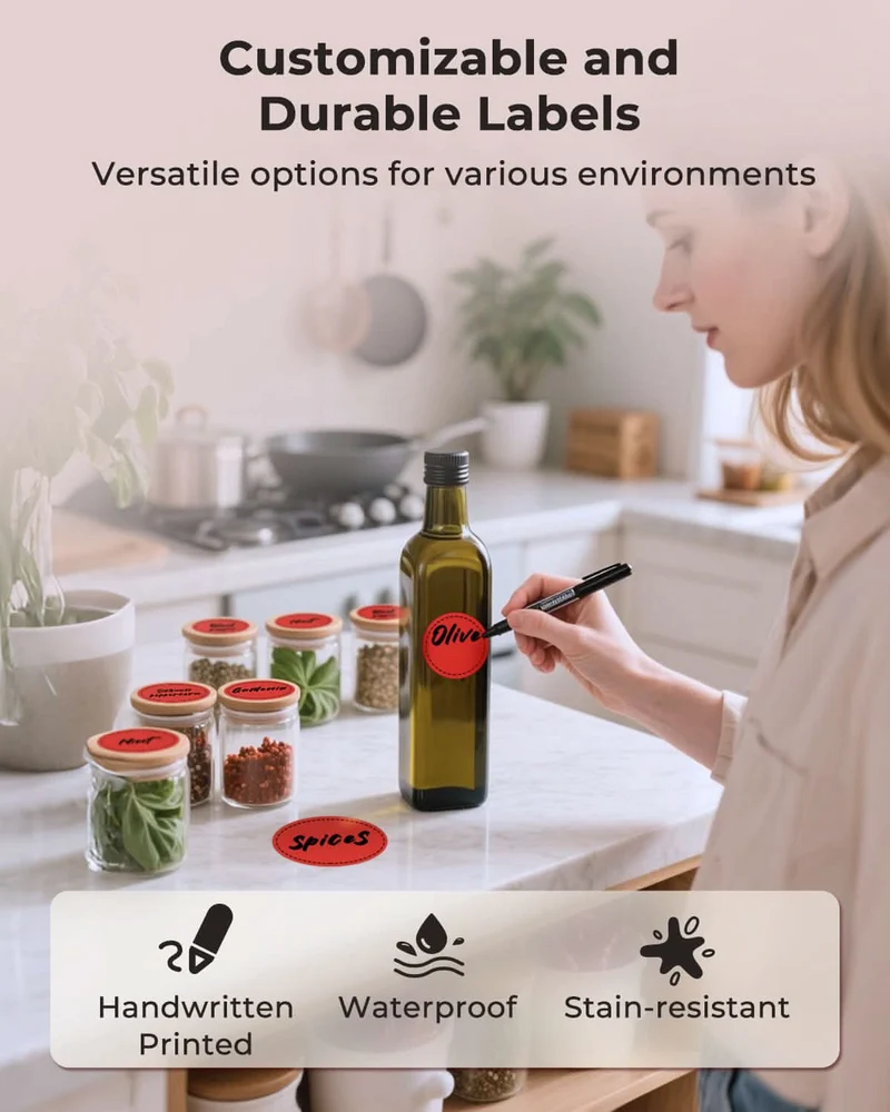 MUNBYN 2" Circle Thermal Label Bundles for Product, Logo and Multi-Purpose Stickers (750/Roll)