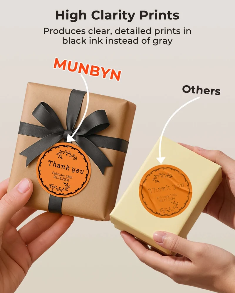 MUNBYN 2" Circle Thermal Label Bundles for Product, Logo and Multi-Purpose Stickers (750/Roll)