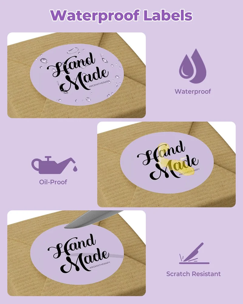MUNBYN 2" Circle Thermal Label Bundles for Product, Logo and Multi-Purpose Stickers (750/Roll)