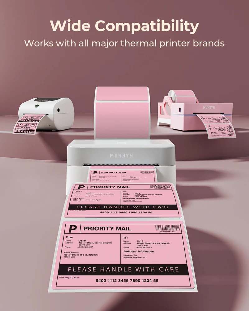 MUNBYN 4" x 3" Rectangle Thermal Labels for Mailing and Barcode Labels