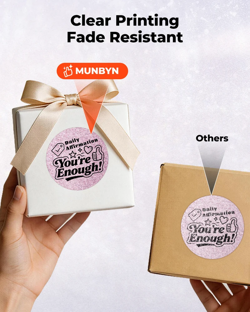 MUNBYN 2" Glitter Thermal Labels for Branding Stickers
