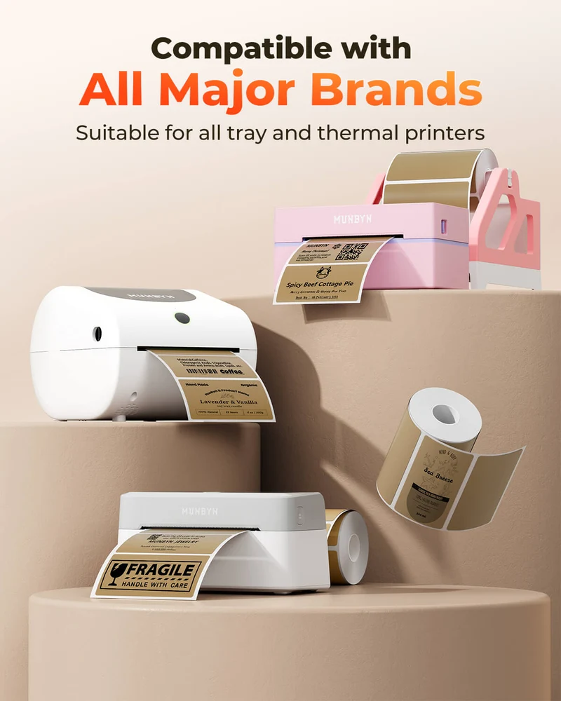 MUNBYN 4" x 2" Rectangle Thermal Labels for Mailing and Barcode Labels