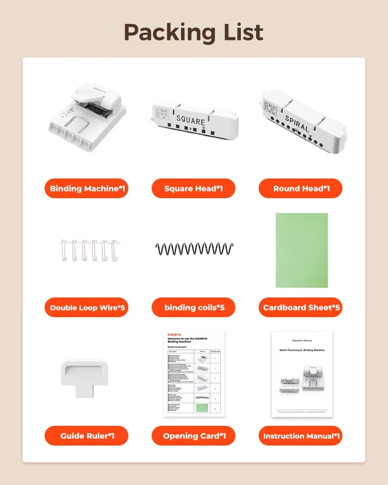 MUNBYN FB001 Multi Binding Machine for Office Documents