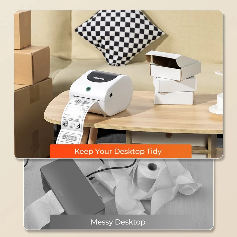 MUNBYN RW411B Bluetooth 4x6 Thermal Label Printer with Paper Tray for Daily Shipping