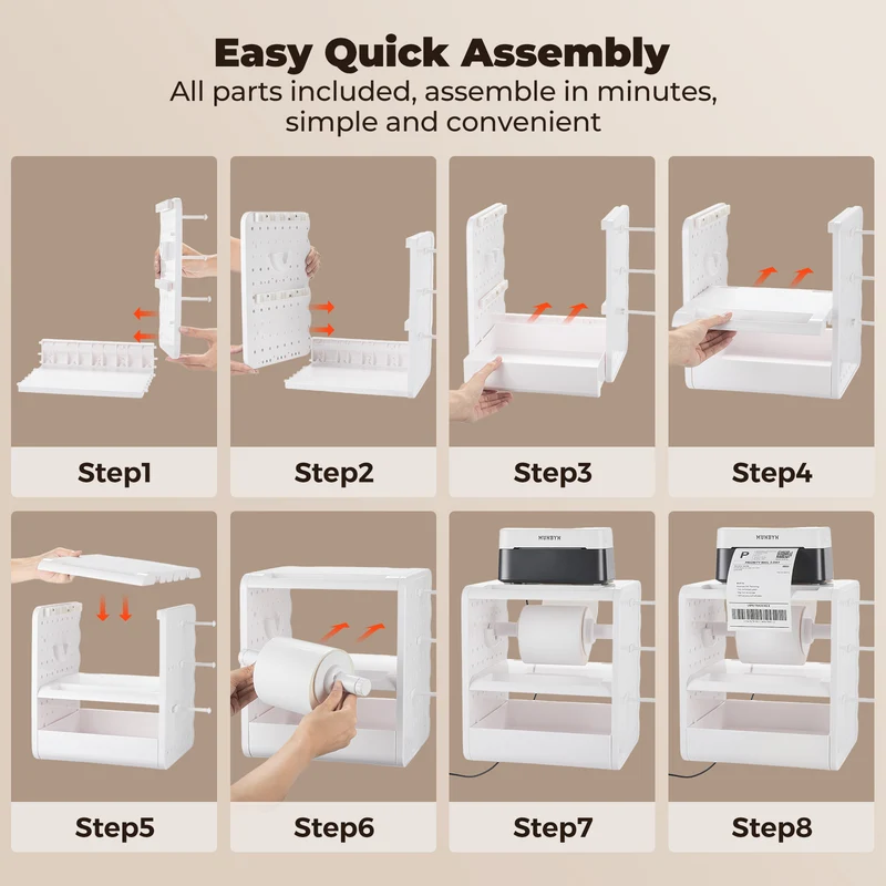MUNBYN ILH03 5-in-1 Label Holder and Desk Organizer