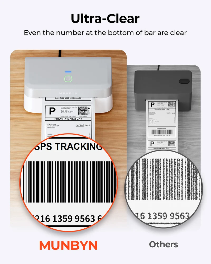MUNBYN RW403B Bluetooth Thermal Label Printer Kit for Shipping and Product Labels